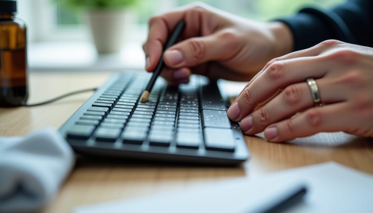 Nettoyer un clavier d’ordinateur sans risque : méthode sûre, produits compatibles et erreurs fréquentes